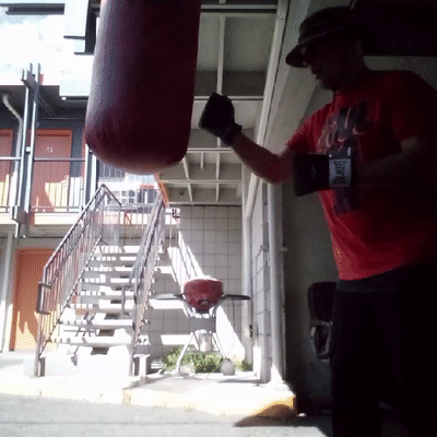 Woody Wood 44 working the Heavy Bag